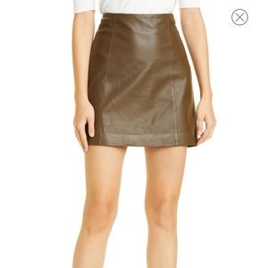 Vince Leather Miniskirt